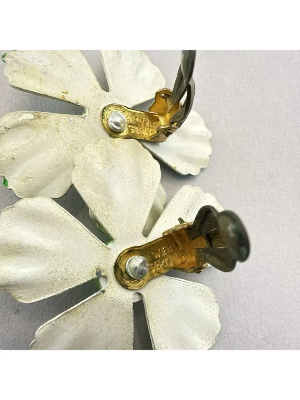 Vintage Flower Power Brooch Pin Lot Enamel Metal MOD MCM Retro 60s Earrings
